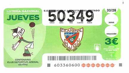 Décimo 50349 del sorteo 33-23/04/2026 Jueves