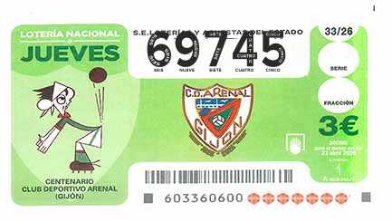 Décimo 69745 del sorteo 33-23/04/2026 Jueves