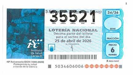 Décimo 35521 del sorteo 34-25/04/2026 Sábado