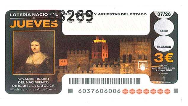 Décimo 63269 del sorteo 37-07/05/2026 Jueves
