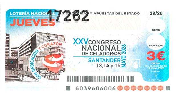 Décimo 17262 del sorteo 39-14/05/2026 Jueves