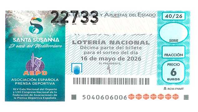 Décimo 22733 del sorteo 40-16/05/2026 Sábado