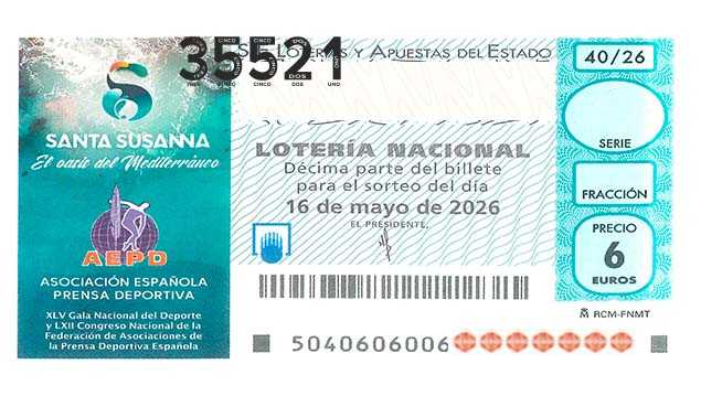 Décimo 35521 del sorteo 40-16/05/2026 Sábado