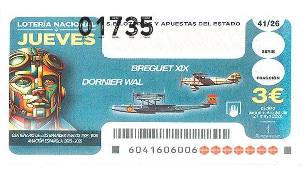 Décimo 01735 del sorteo 41-21/05/2026 Jueves