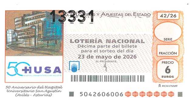 Décimo 13331 del sorteo 42-23/05/2026 Sábado