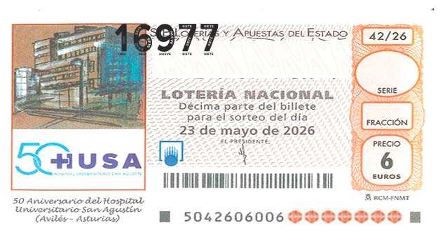 Décimo 16977 del sorteo 42-23/05/2026 Sábado