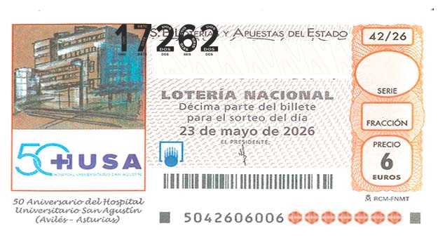 Décimo 17262 del sorteo 42-23/05/2026 Sábado