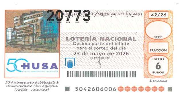 Décimo 20773 del sorteo 42-23/05/2026 Sábado