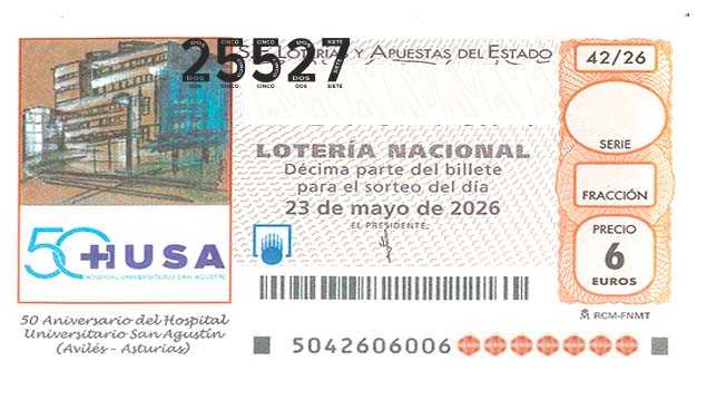 Décimo 25527 del sorteo 42-23/05/2026 Sábado