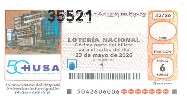 Décimo 35521 del sorteo 42-23/05/2026 Sábado
