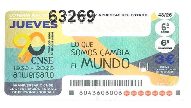 Décimo 63269 del sorteo 43-28/05/2026 Jueves