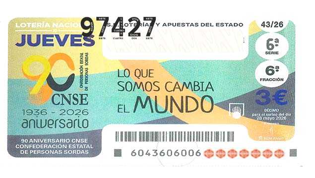 Décimo 97427 del sorteo 43-28/05/2026 Jueves