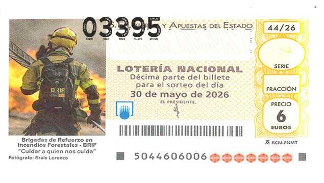 Décimo 03395 del sorteo 44-30/05/2026 Sábado