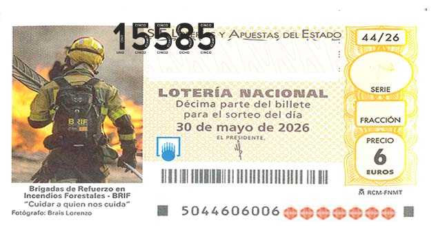 Décimo 15585 del sorteo 44-30/05/2026 Sábado