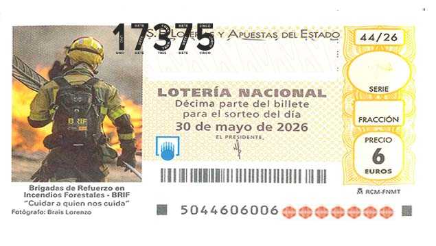 Décimo 17375 del sorteo 44-30/05/2026 Sábado