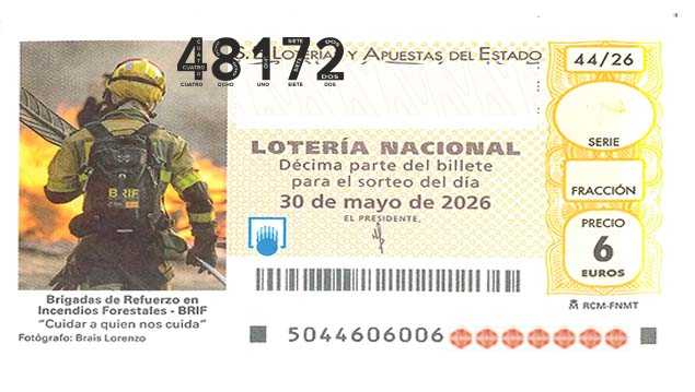 Décimo 48172 del sorteo 44-30/05/2026 Sábado
