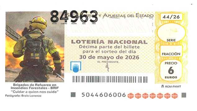 Décimo 84963 del sorteo 44-30/05/2026 Sábado