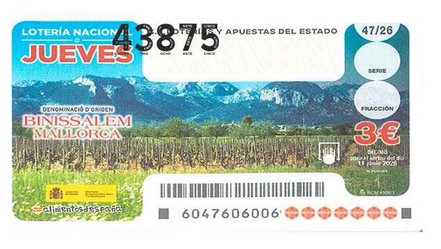 Décimo 43875 del sorteo 47-11/06/2026 Jueves