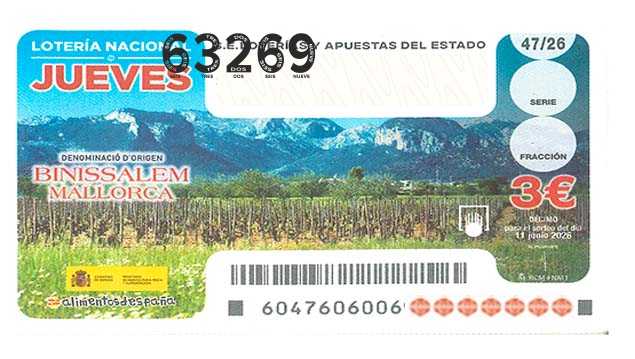 Décimo 63269 del sorteo 47-11/06/2026 Jueves