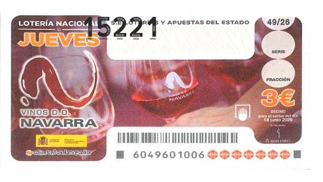 Décimo 15221 del sorteo 49-18/06/2026 Jueves