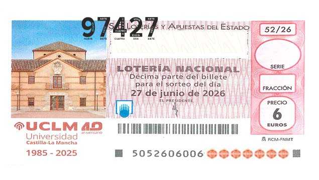 Décimo 97427 del sorteo 52-27/06/2026 Sábado