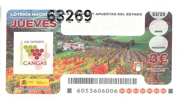 Décimo 63269 del sorteo 53-02/07/2026 Jueves