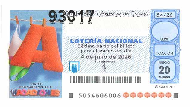 Décimo 93017 del sorteo 54-04/07/2026 Sábado