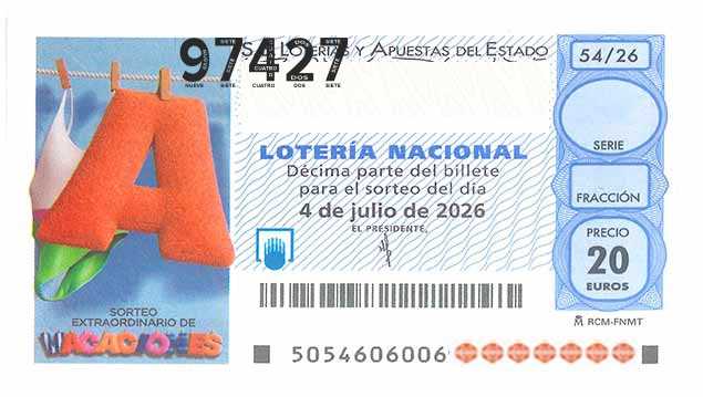 Décimo 97427 del sorteo 54-04/07/2026 Sábado