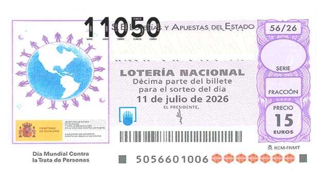 Décimo 11050 del sorteo 56-11/07/2026 Sábado