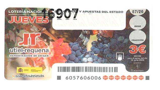 Décimo 16907 del sorteo 57-16/07/2026 Jueves