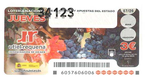 Décimo 34123 del sorteo 57-16/07/2026 Jueves