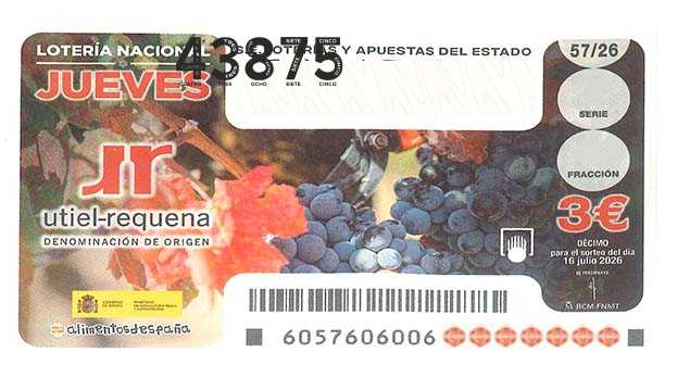 Décimo 43875 del sorteo 57-16/07/2026 Jueves