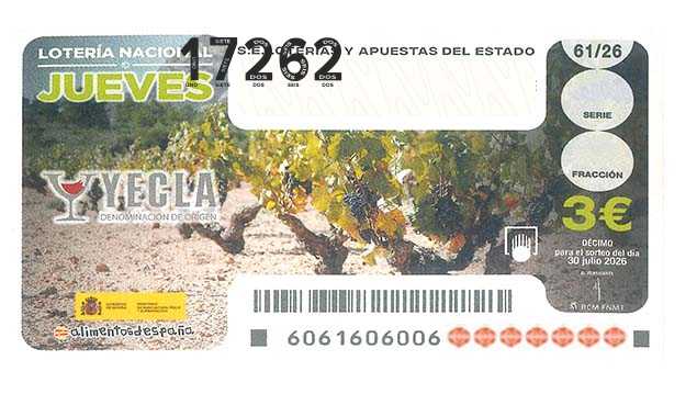 Décimo 17262 del sorteo 61-30/07/2026 Jueves