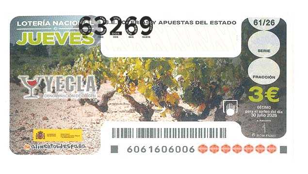 Décimo 63269 del sorteo 61-30/07/2026 Jueves