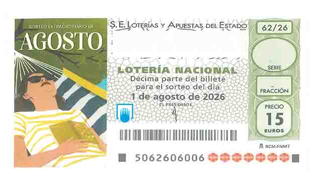 Décimo 06243 del sorteo 62-01/08/2026 Sábado