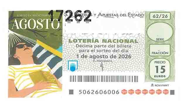 Décimo 17262 del sorteo 62-01/08/2026 Sábado