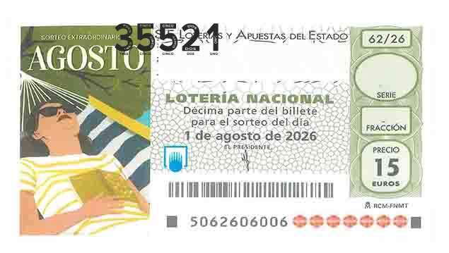 Décimo 35521 del sorteo 62-01/08/2026 Sábado
