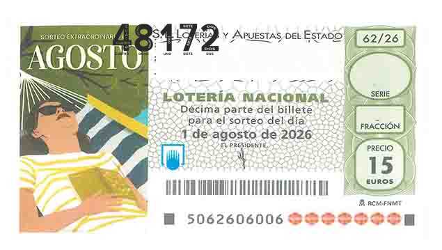Décimo 48172 del sorteo 62-01/08/2026 Sábado