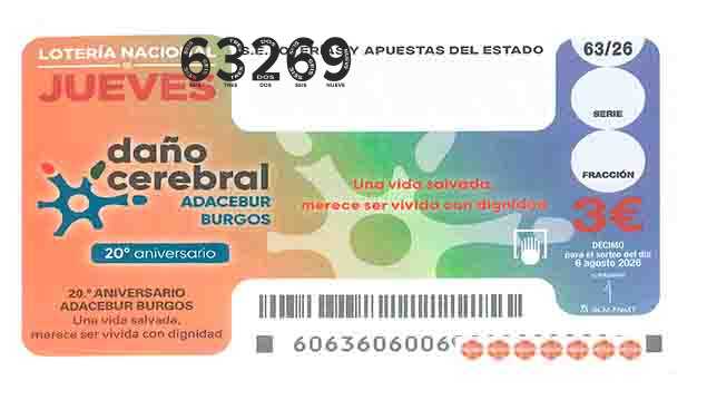 Décimo 63269 del sorteo 63-06/08/2026 Jueves