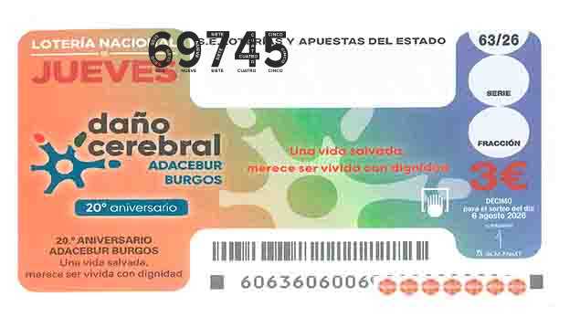 Décimo 69745 del sorteo 63-06/08/2026 Jueves