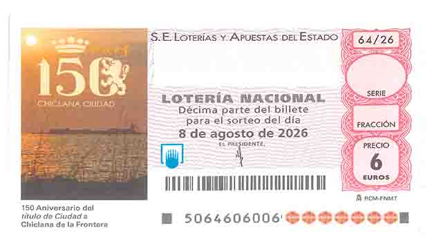 Décimo 06243 del sorteo 64-08/08/2026 Sábado