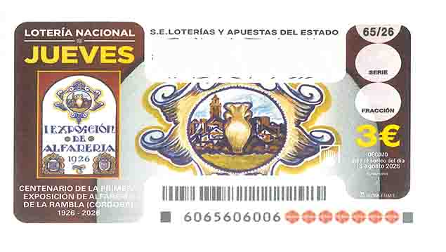 Décimo 16208 del sorteo 65-13/08/2026 Jueves