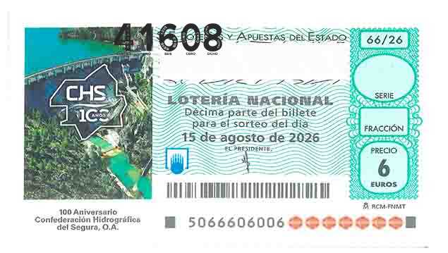 Décimo 41608 del sorteo 66-15/08/2026 Sábado