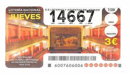 Décimo 14667 del sorteo 7-22/01/2026 Jueves