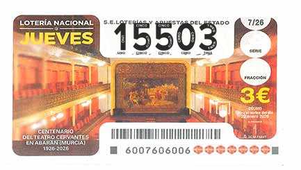 Décimo 15503 del sorteo 7-22/01/2026 Jueves