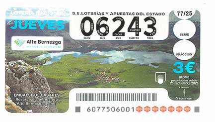 Décimo 06243 del sorteo 77-25/09/2025 Jueves
