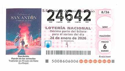 Décimo 24642 del sorteo 8-24/01/2026 Sábado