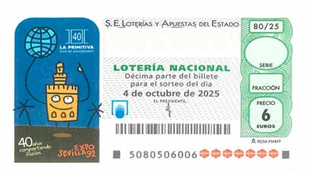 Décimo 79825 del sorteo 80-04/10/2025 Sábado