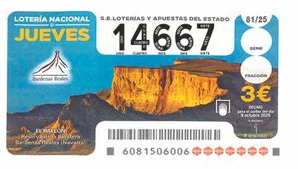 Décimo 14667 del sorteo 81-09/10/2025 Jueves