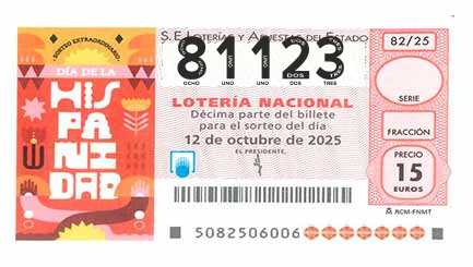 Décimo 81123 del sorteo 82-12/10/2025 Sábado